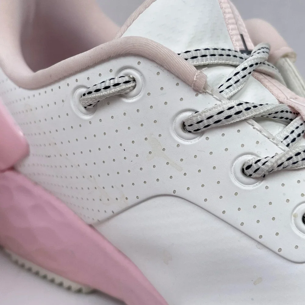 G/FORE MG4+ Golf Shoes Women 9.6 Snow White Blush Pink Spikeless Perforated